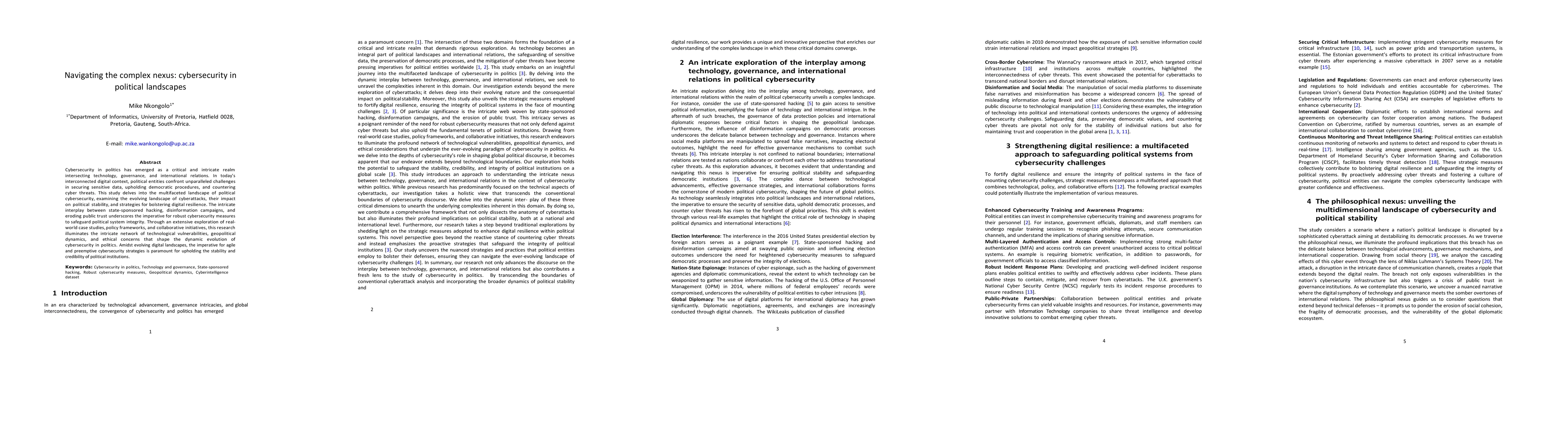 Thumbnail for Navigating the complex nexus: cybersecurity in political landscapes