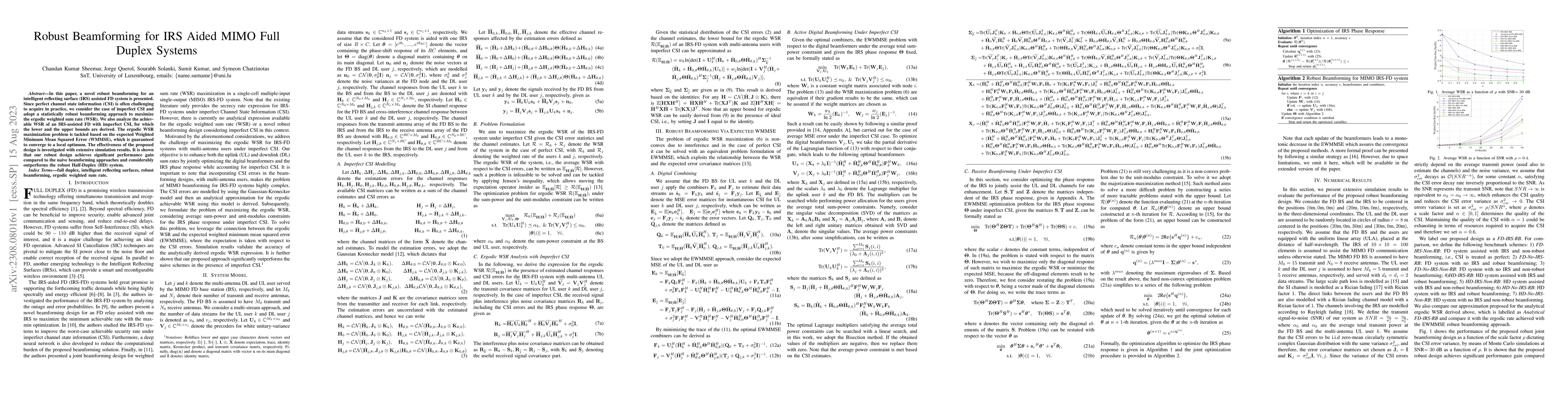 Thumbnail for Robust Beamforming for IRS Aided MIMO Full Duplex Systems
