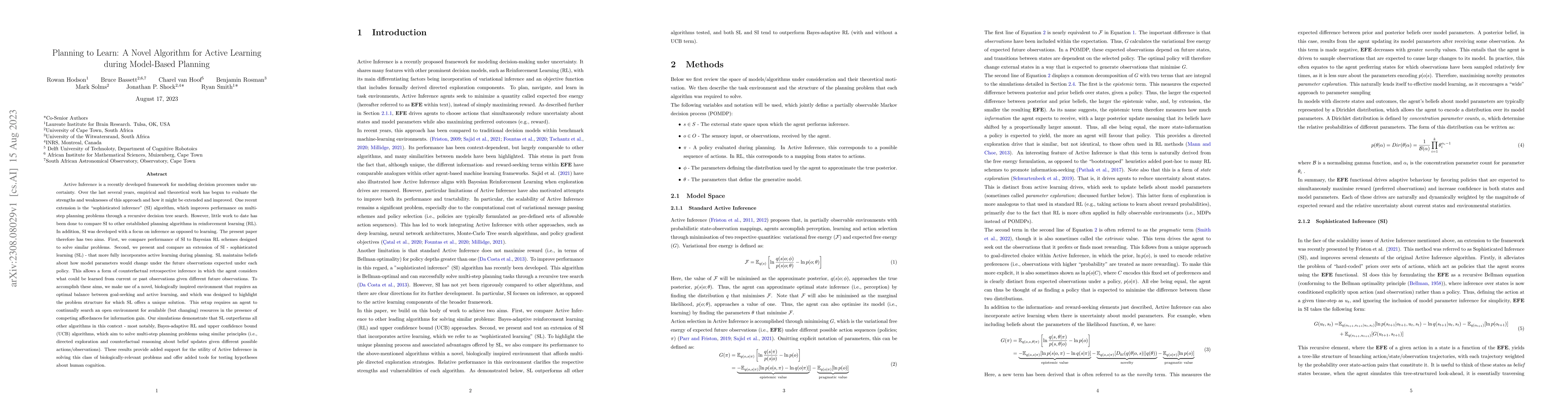 Thumbnail for Planning to Learn: A Novel Algorithm for Active Learning during
  Model-Based Planning