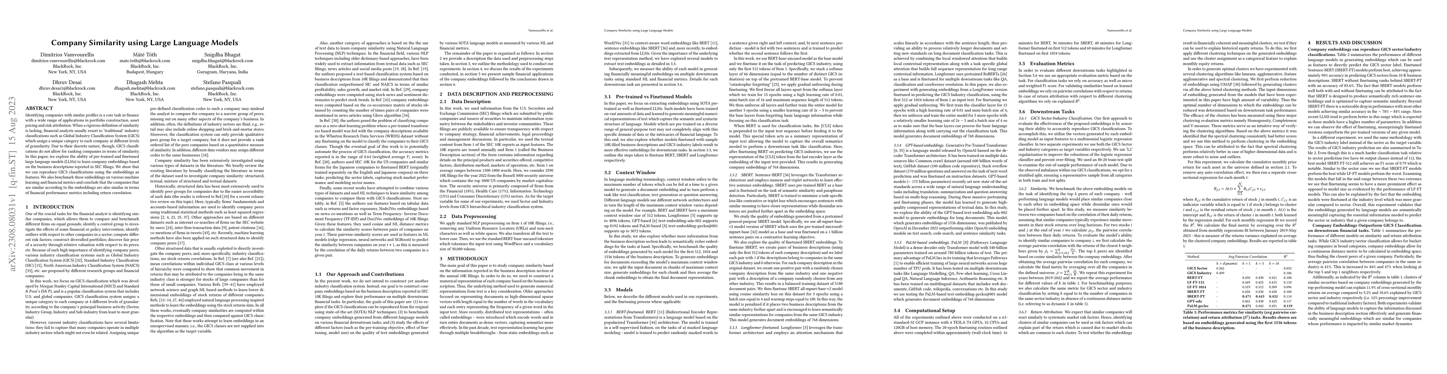 Thumbnail for Company Similarity using Large Language Models
