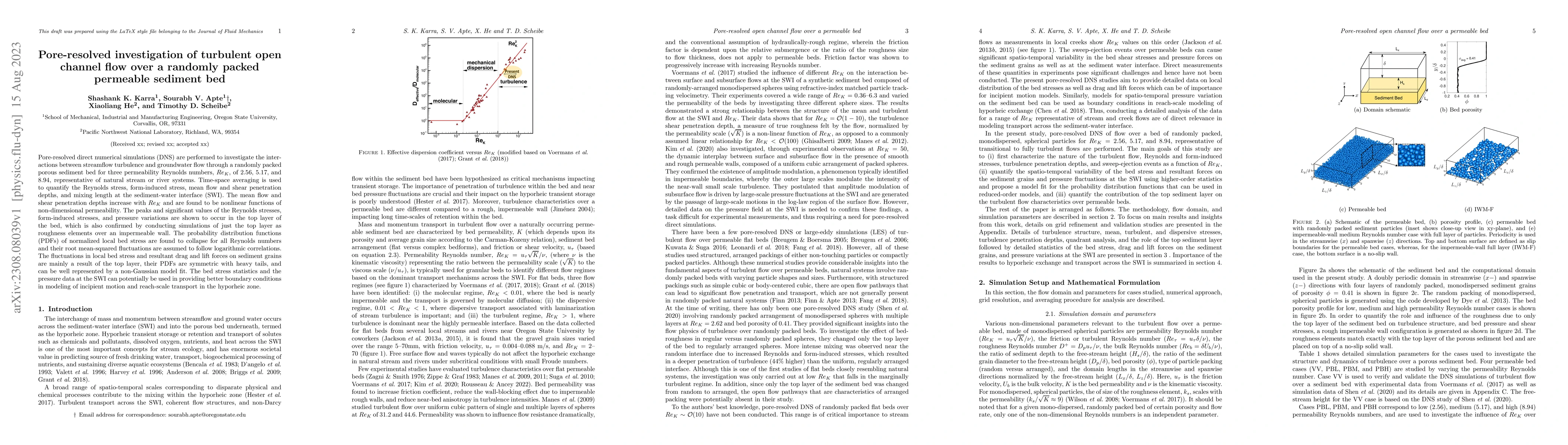 Thumbnail for Pore-resolved investigation of turbulent open channel flow over a
  randomly packed permeable sediment bed