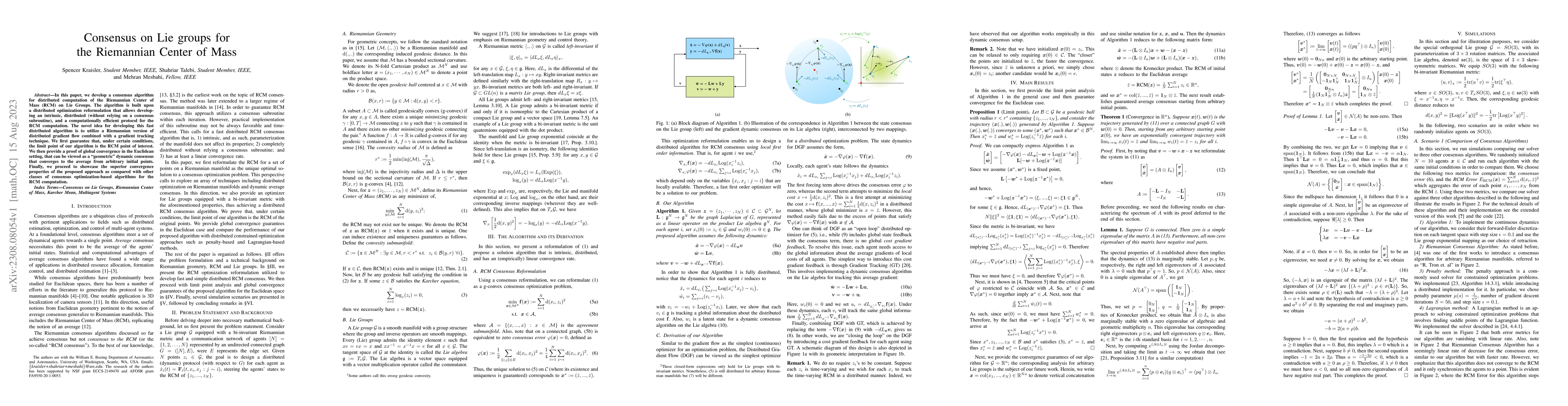 Thumbnail for Consensus on Lie groups for the Riemannian Center of Mass