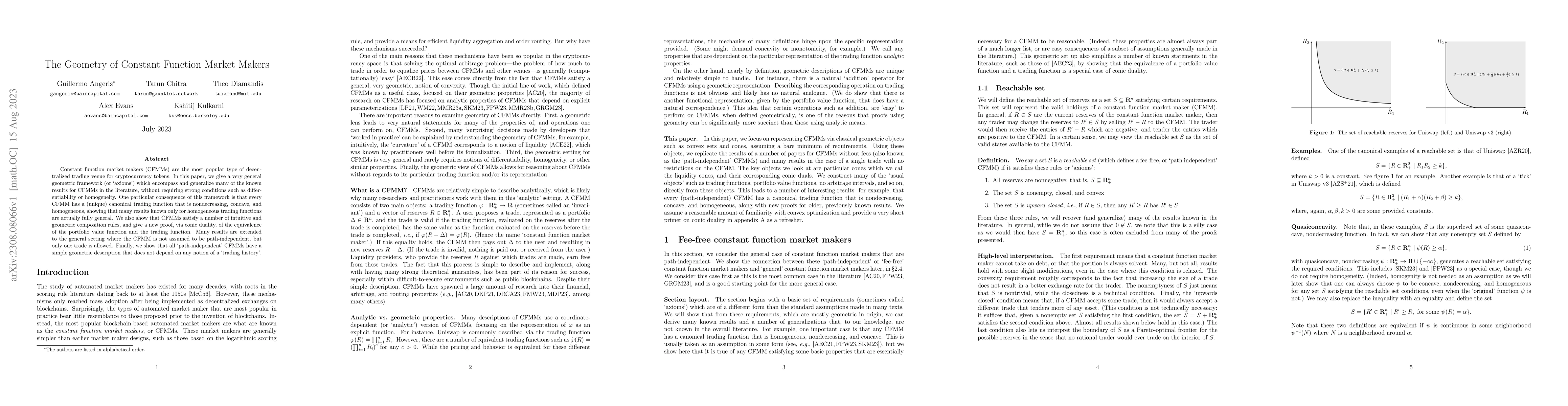 Thumbnail for The Geometry of Constant Function Market Makers