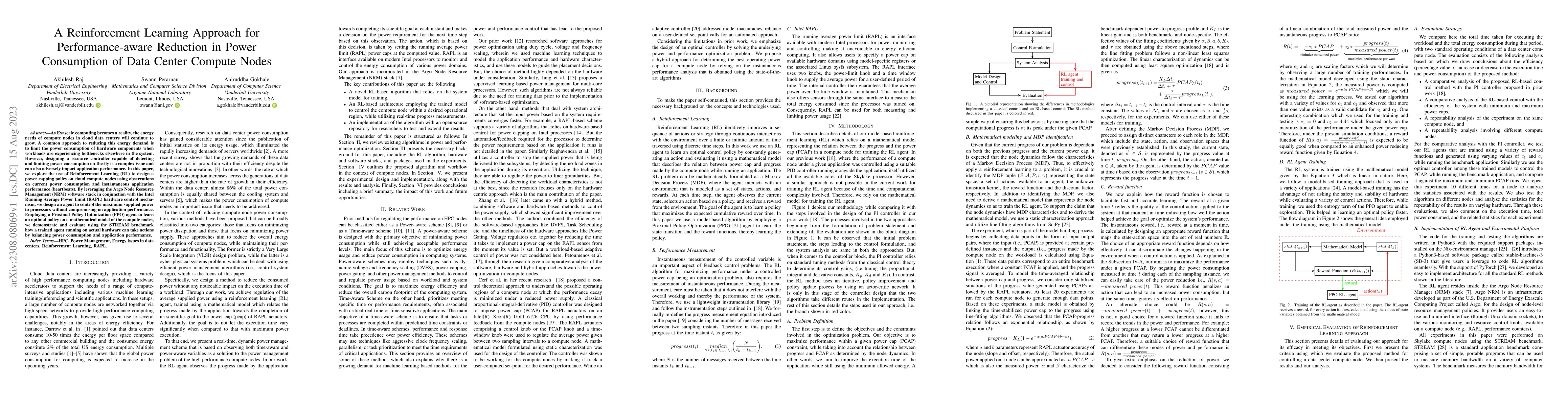 Thumbnail for A Reinforcement Learning Approach for Performance-aware Reduction in
  Power Consumption of Data Center Compute Nodes