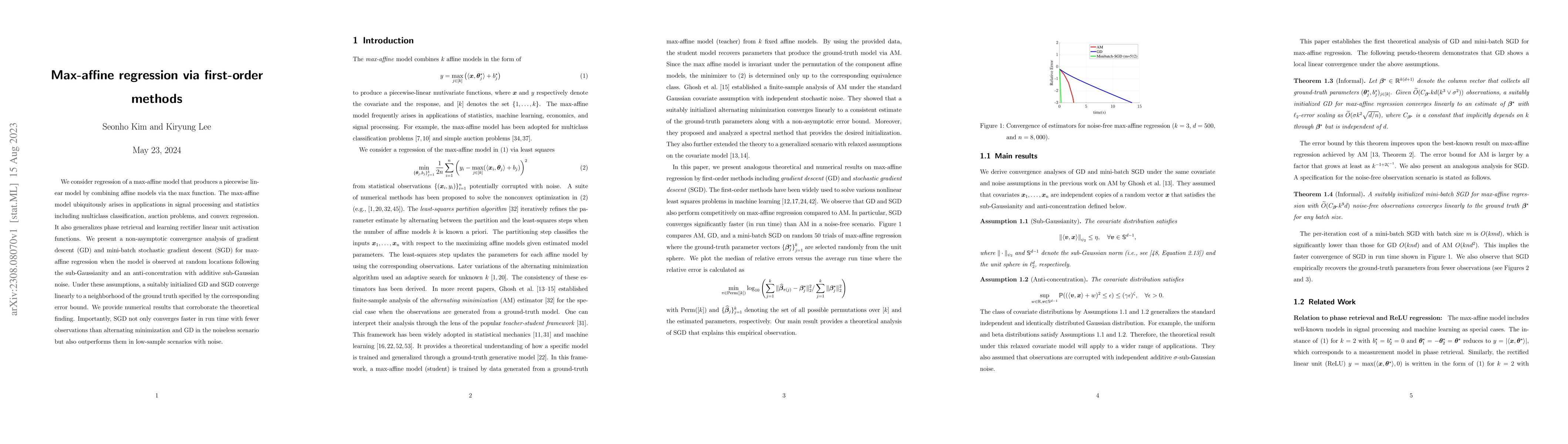 Thumbnail for Max-affine regression via first-order methods