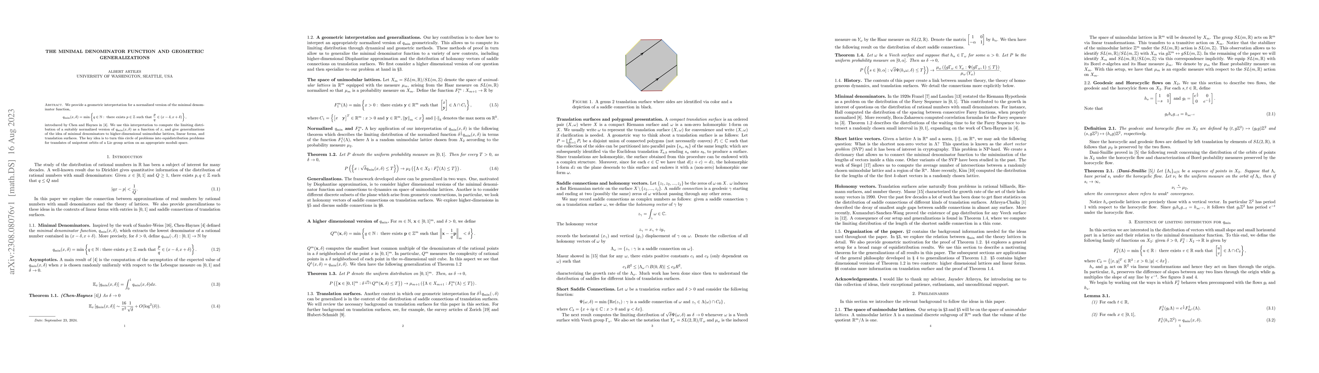 Thumbnail for The Minimal Denominator Function and Geometric Generalizations