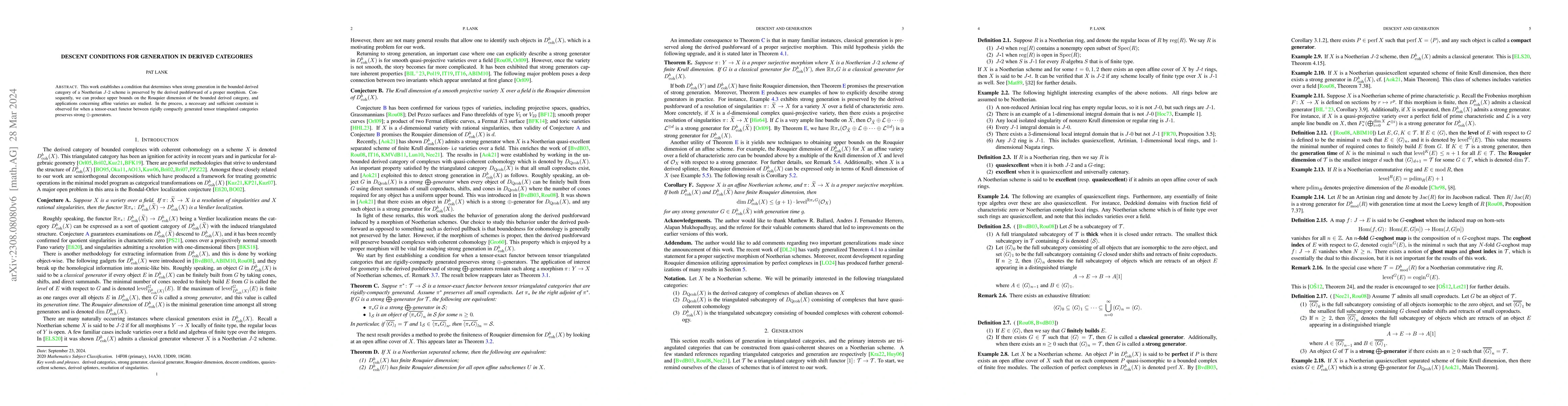 Thumbnail for Descent conditions for generation in derived categories