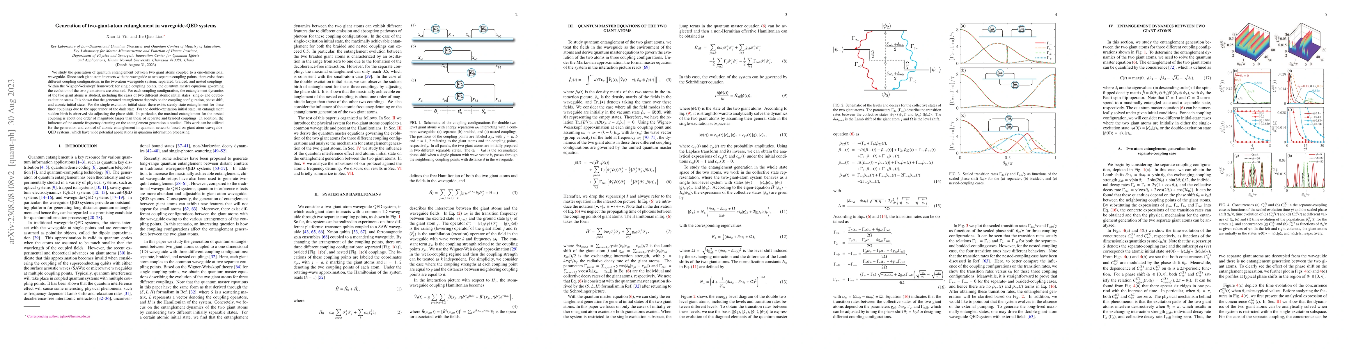 Thumbnail for Generation of two-giant-atom entanglement in waveguide-QED systems