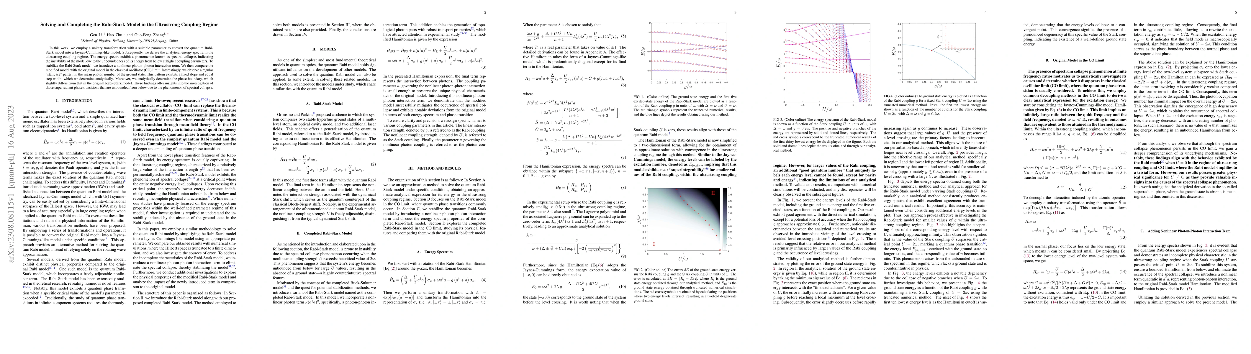 Thumbnail for Solving and Completing the Rabi-Stark Model in the Ultrastrong Coupling
  Regime