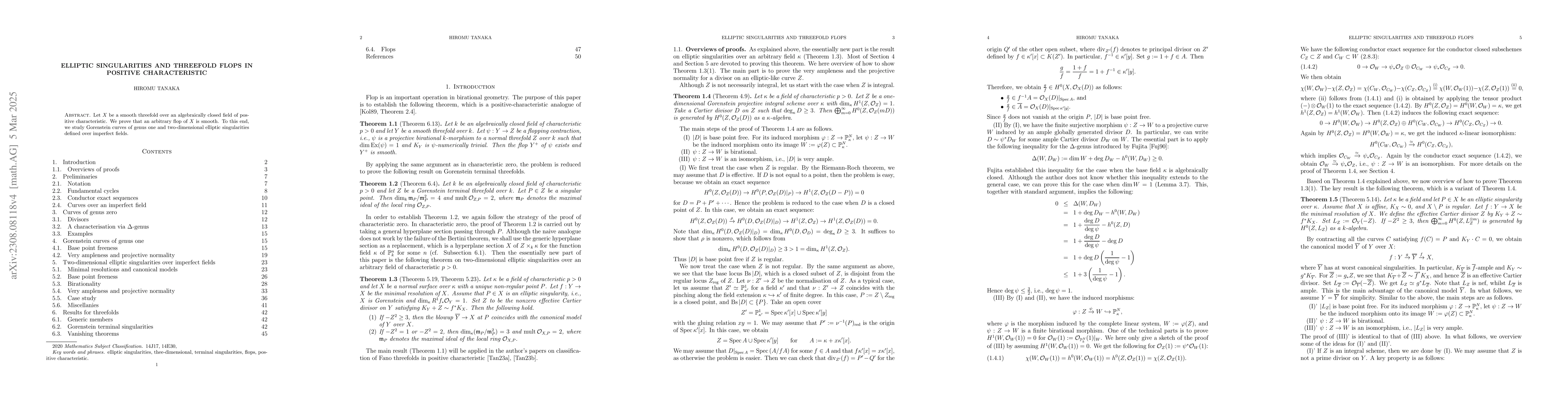 Thumbnail for Elliptic sigularities and threefold flops in positive characteristic