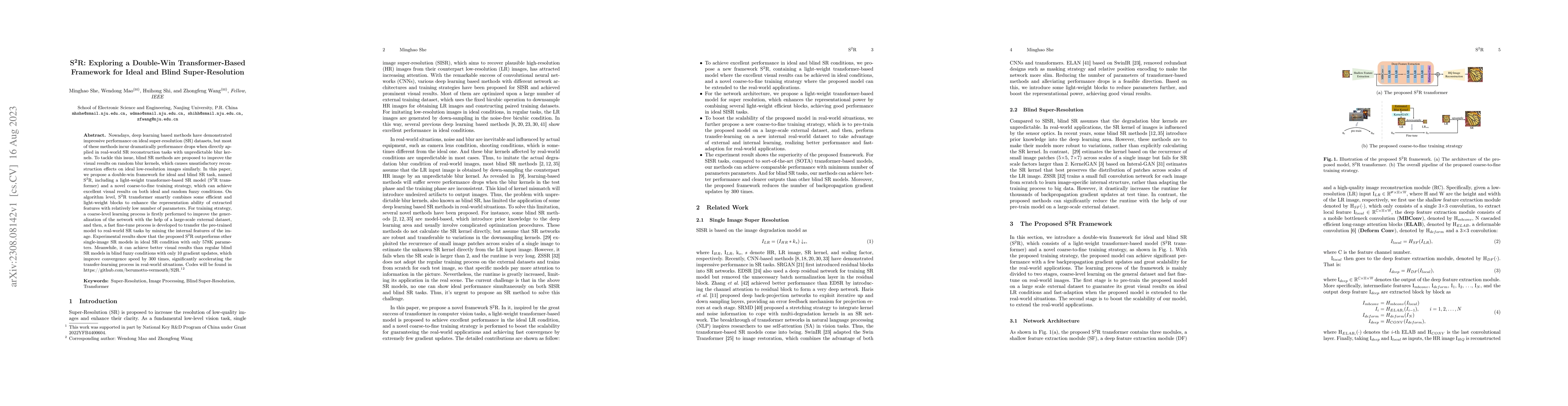 Thumbnail for S2R: Exploring a Double-Win Transformer-Based Framework for Ideal and
  Blind Super-Resolution