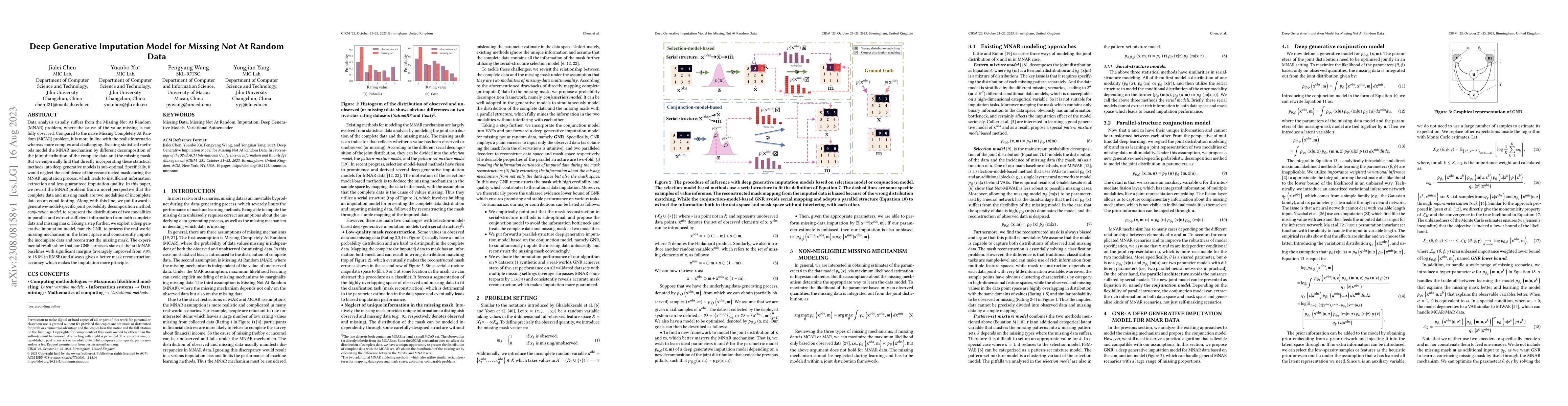 Thumbnail for Deep Generative Imputation Model for Missing Not At Random Data