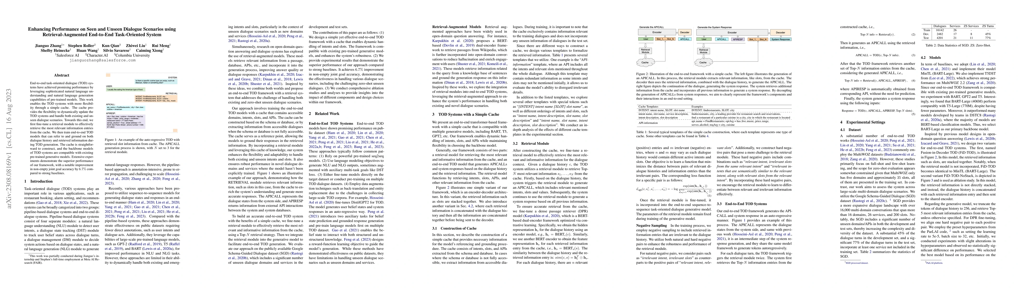 Thumbnail for Enhancing Performance on Seen and Unseen Dialogue Scenarios using
  Retrieval-Augmented End-to-End Task-Oriented System
