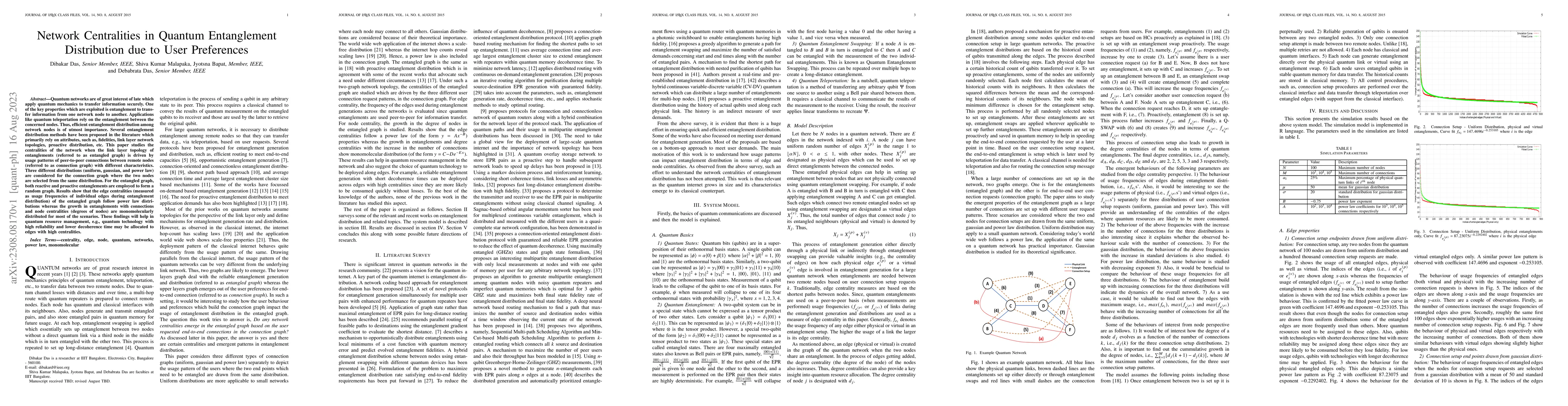 Thumbnail for Network Centralities in Quantum Entanglement Distribution due to User
  Preferences