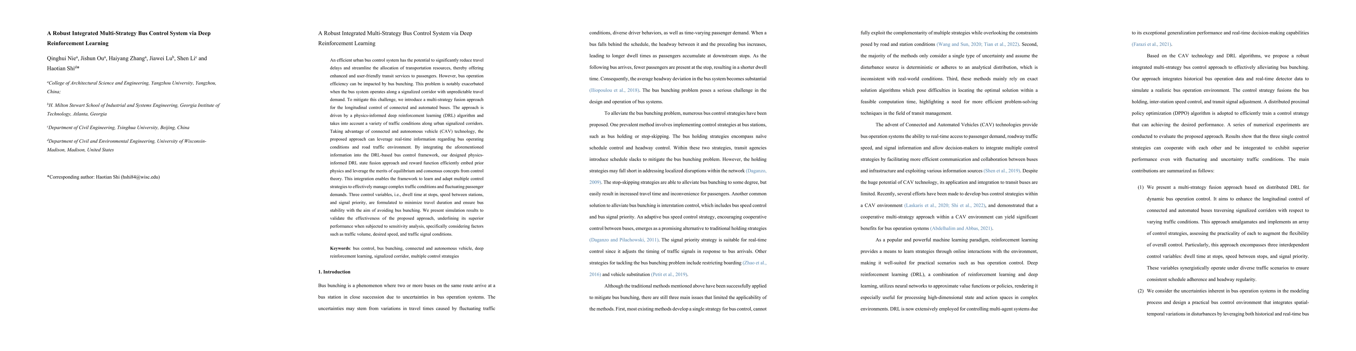 Thumbnail for A Robust Integrated Multi-Strategy Bus Control System via Deep
  Reinforcement Learning