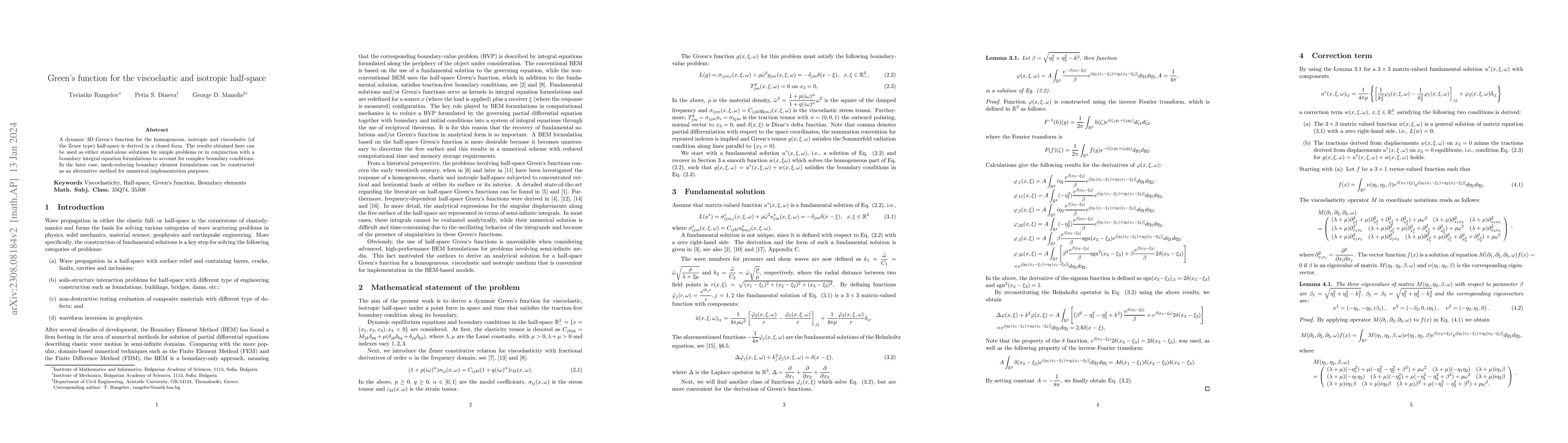 Thumbnail for Green's function for the viscoelastic and isotropic half-space