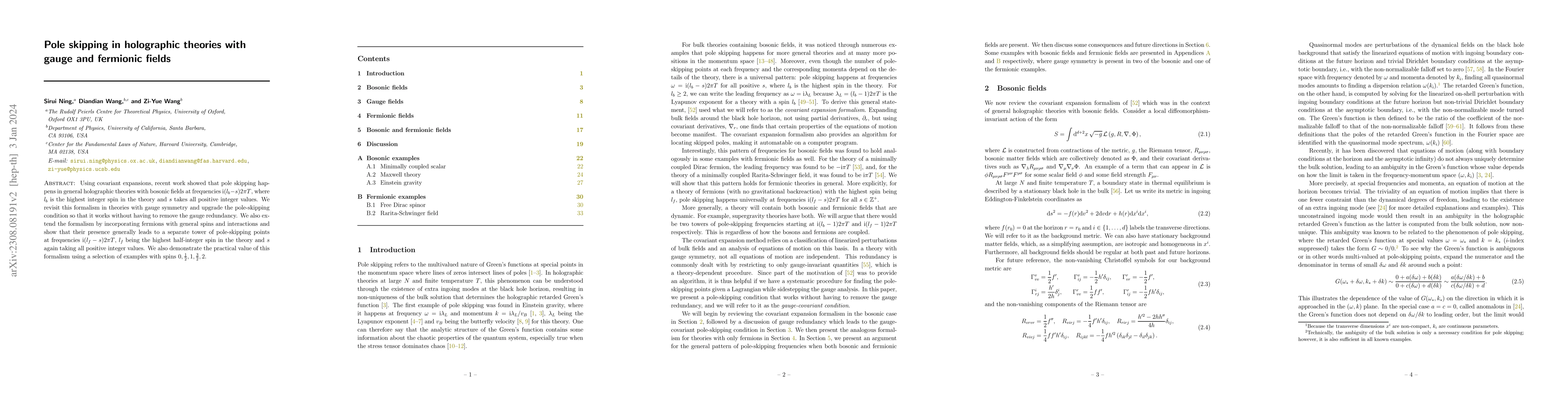 Thumbnail for Pole skipping in holographic theories with gauge and fermionic fields
