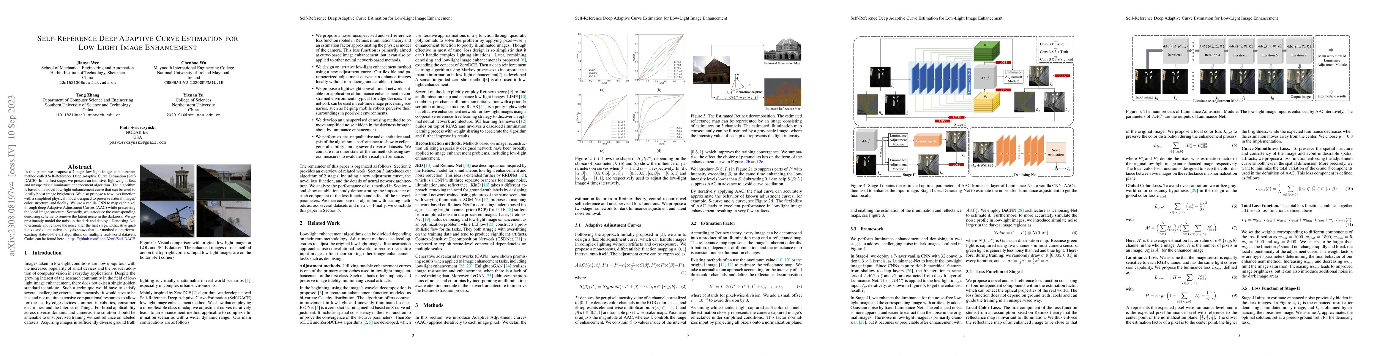 Thumbnail for Self-Reference Deep Adaptive Curve Estimation for Low-Light Image
  Enhancement