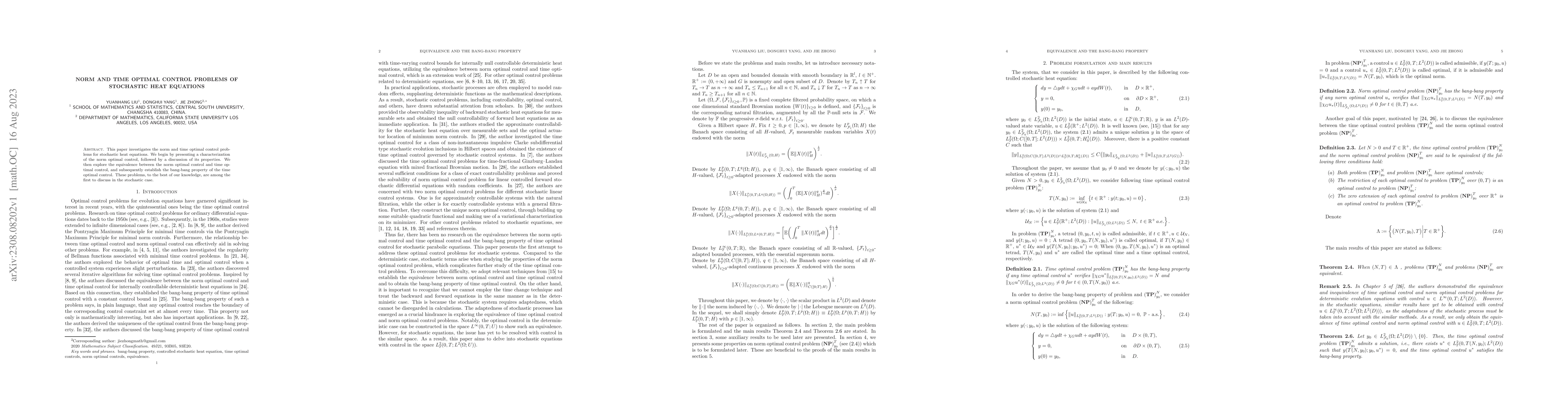 Thumbnail for Norm and time optimal control problems of stochastic heat equations