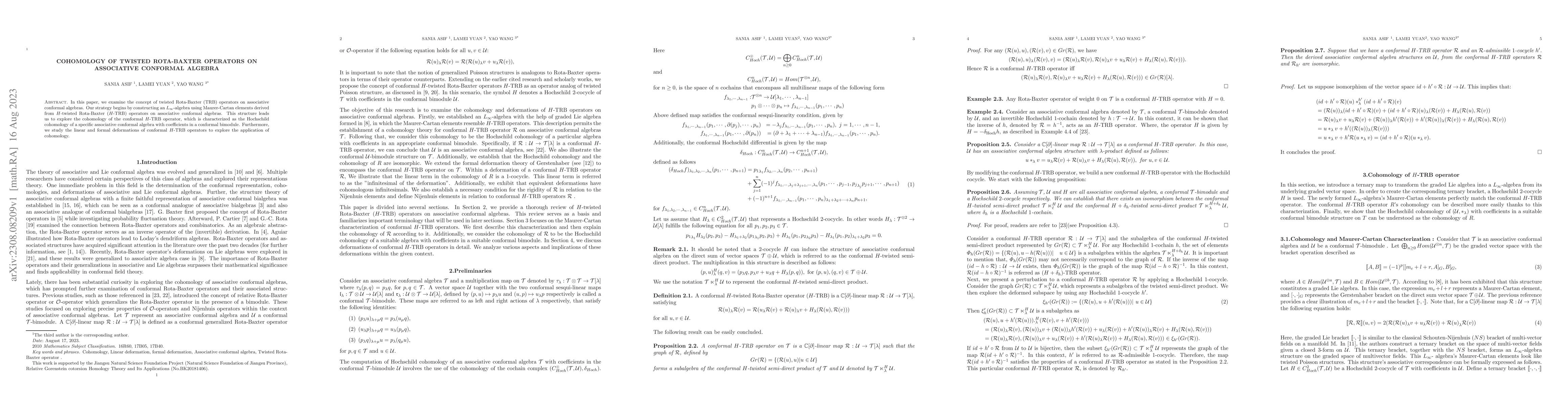 Thumbnail for Cohomology of Twisted Rota-Baxter operators on Associative~Conformal
  Algebra