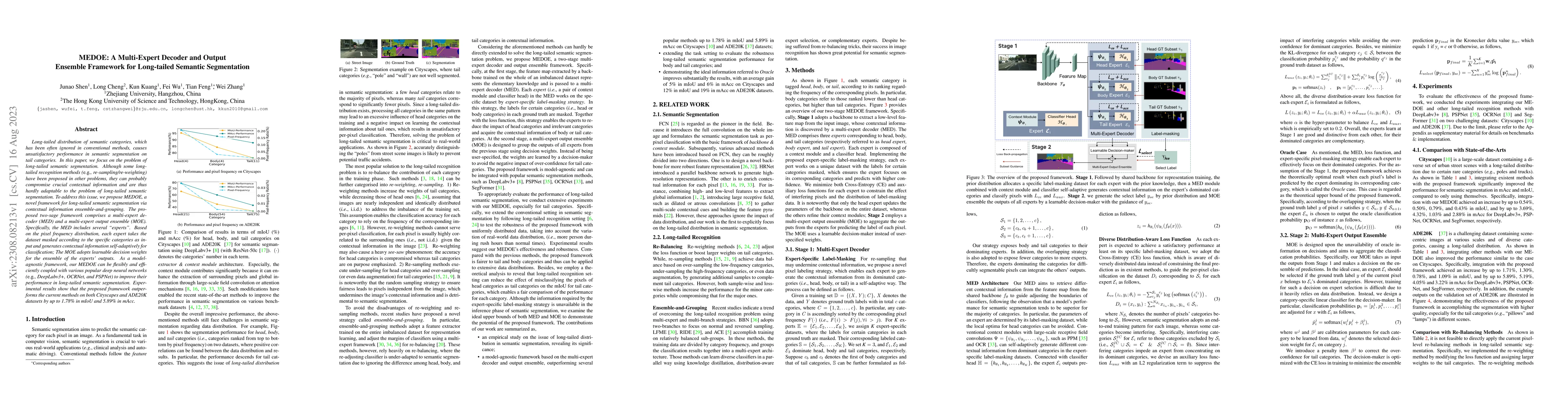 Thumbnail for MEDOE: A Multi-Expert Decoder and Output Ensemble Framework for
  Long-tailed Semantic Segmentation