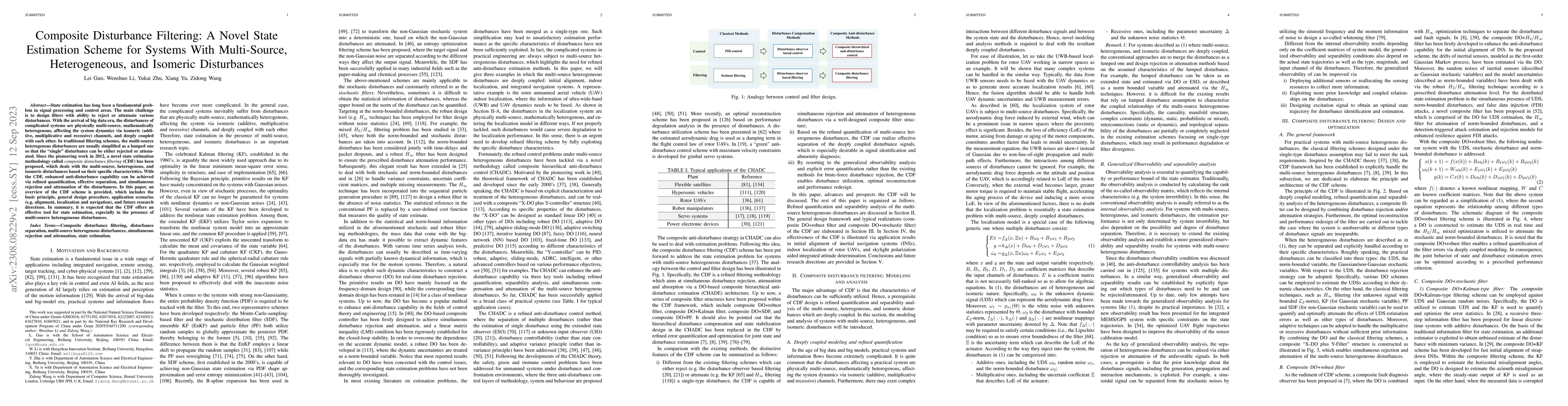 Thumbnail for Composite Disturbance Filtering: A Novel State Estimation Scheme for
  Systems With Multi-Source, Heterogeneous, and Isomeric Disturbances