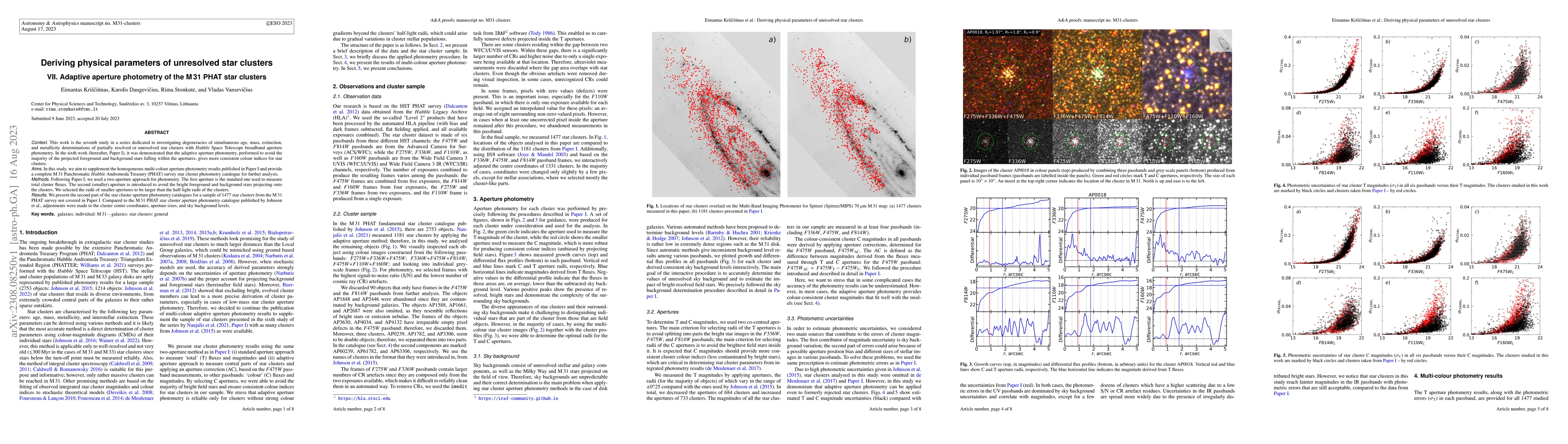Thumbnail for Deriving physical parameters of unresolved star clusters. VII. Adaptive
  aperture photometry of the M31 PHAT star clusters