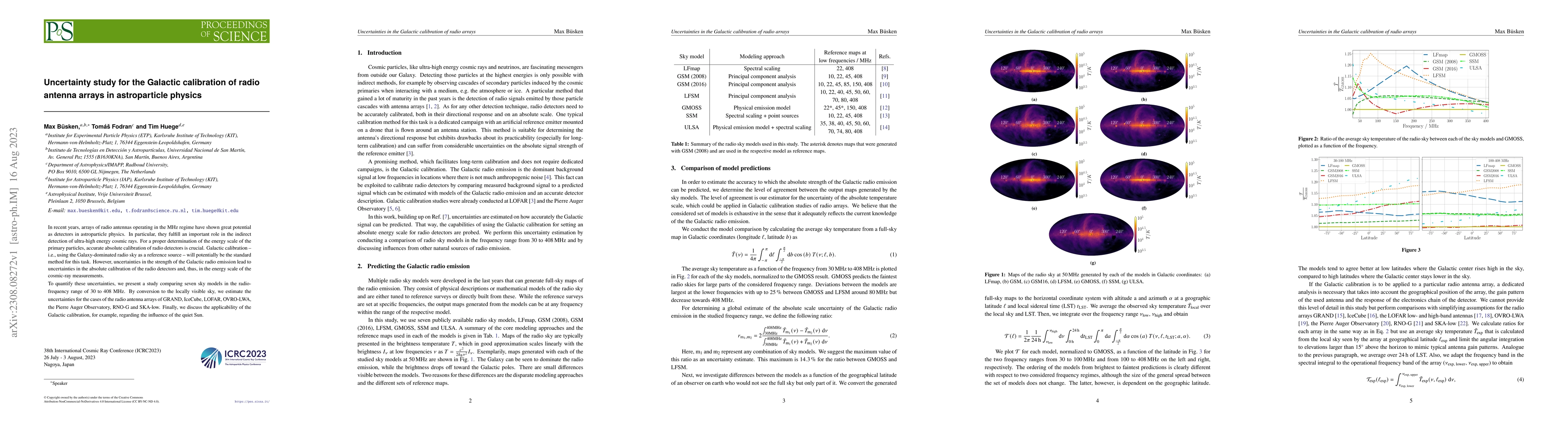Thumbnail for Uncertainty study for the Galactic calibration of radio antenna arrays
  in astroparticle physics