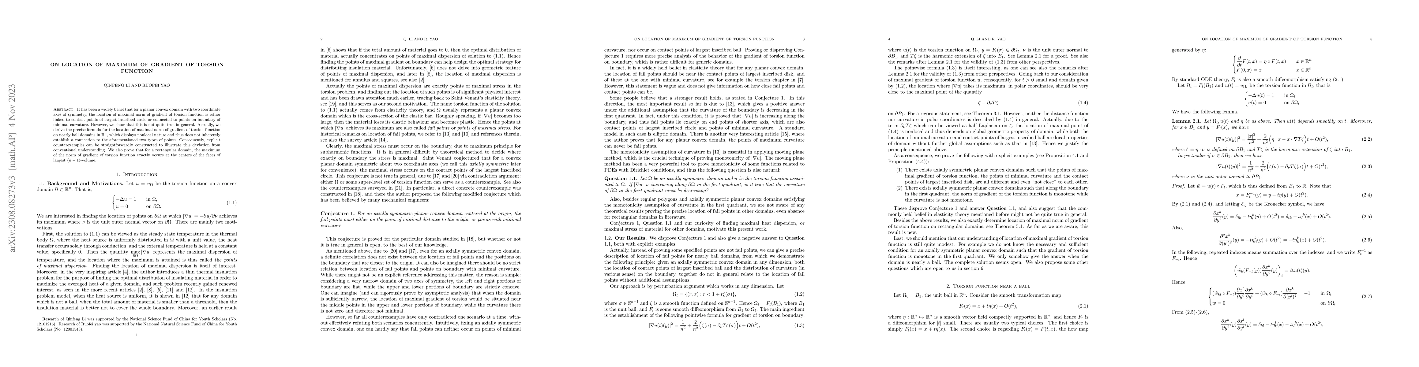 Thumbnail for On location of maximum of gradient of torsion function