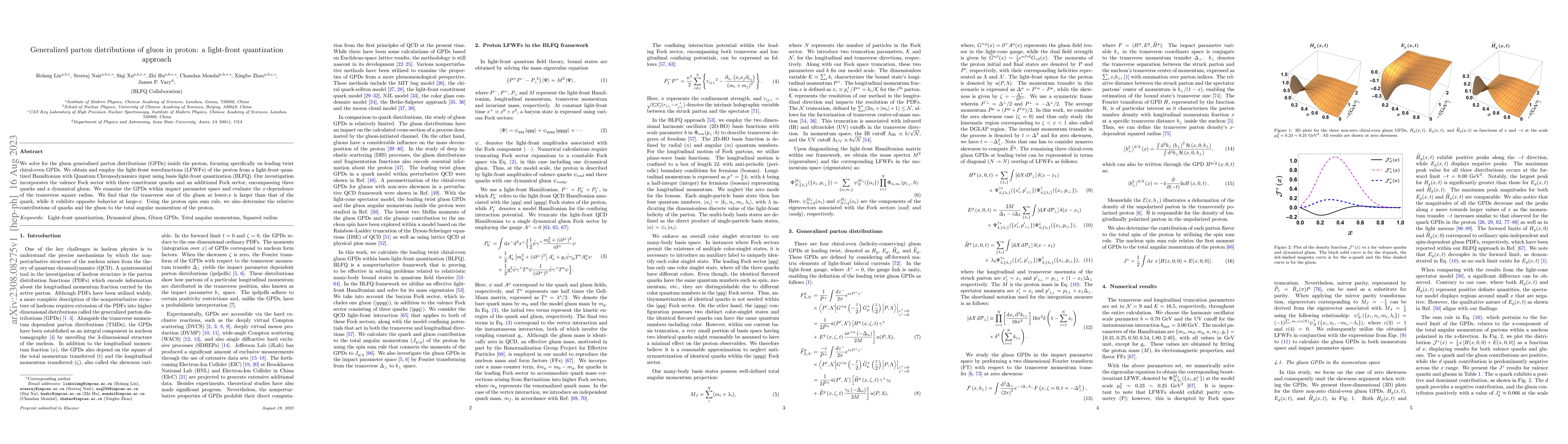 Thumbnail for Generalized parton distributions of gluon in proton: a light-front
  quantization approach