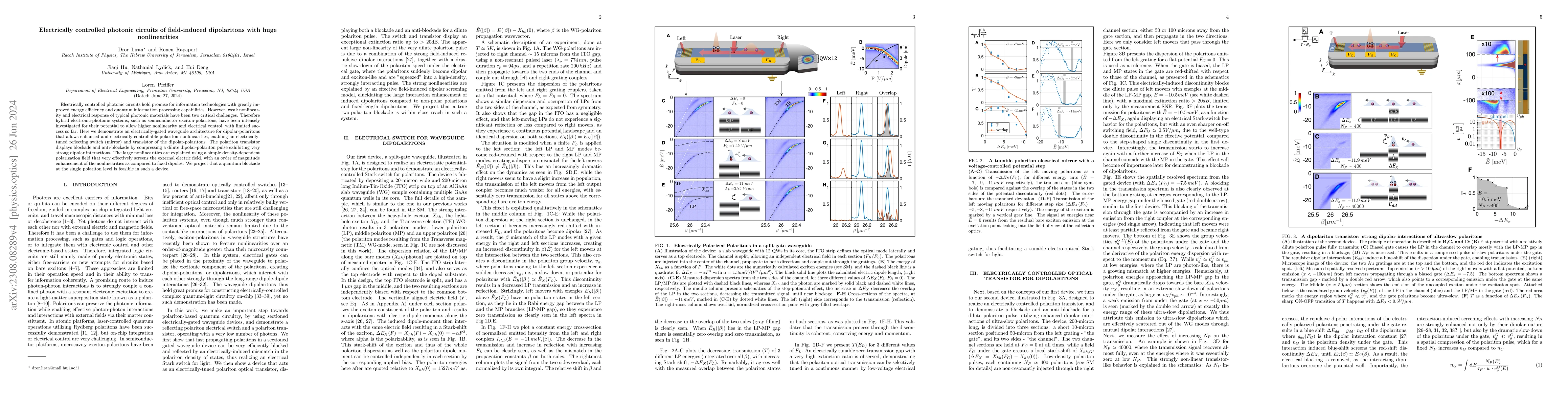 Thumbnail for Electrically controlled photonic circuits of field-induced dipolaritons
  with huge nonlinearities