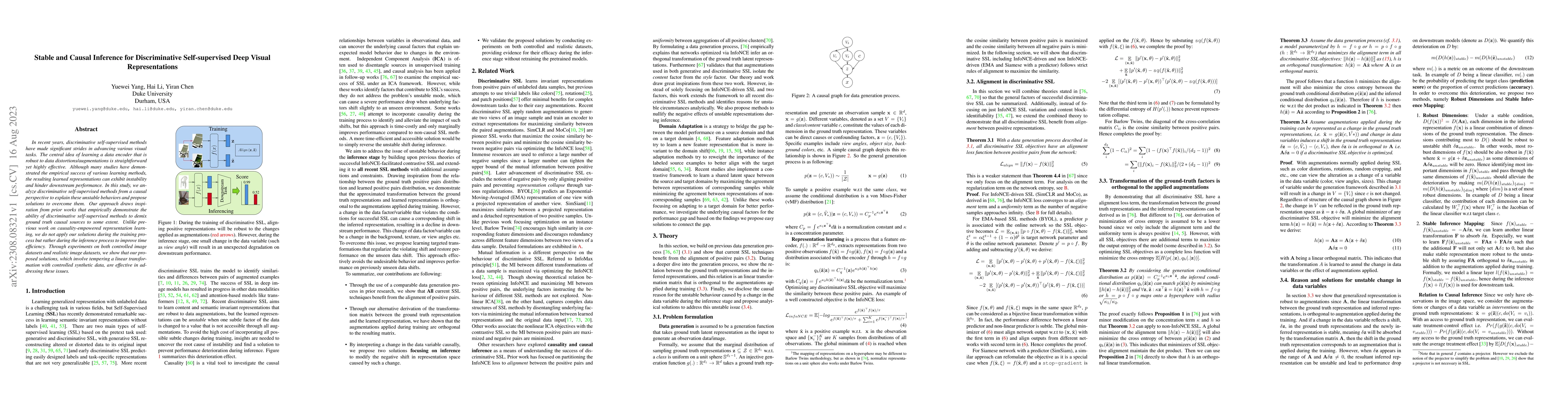 Thumbnail for Stable and Causal Inference for Discriminative Self-supervised Deep
  Visual Representations