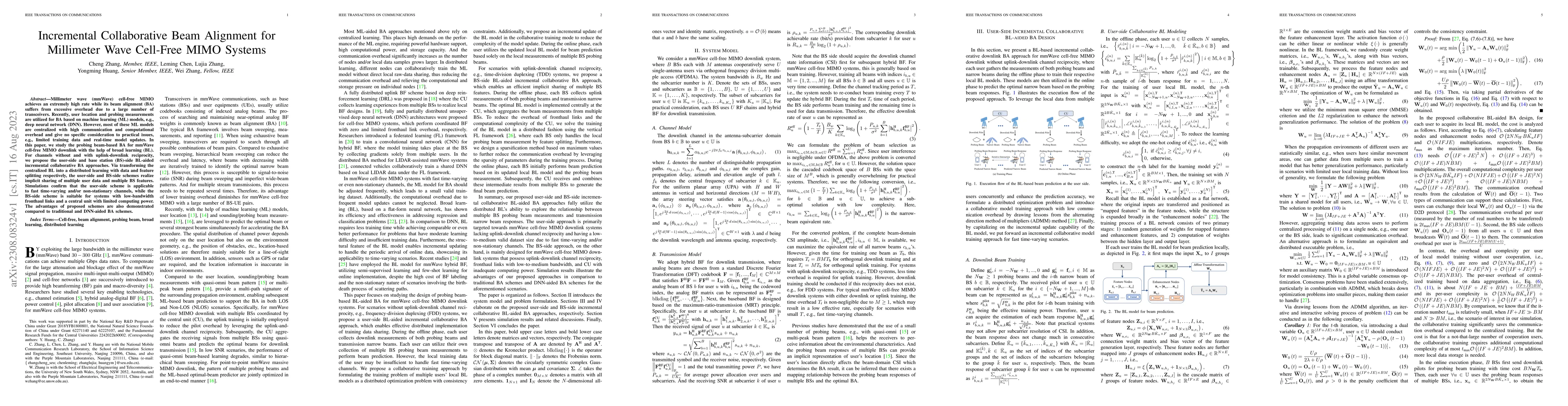 Thumbnail for Incremental Collaborative Beam Alignment for Millimeter Wave Cell-Free
  MIMO Systems