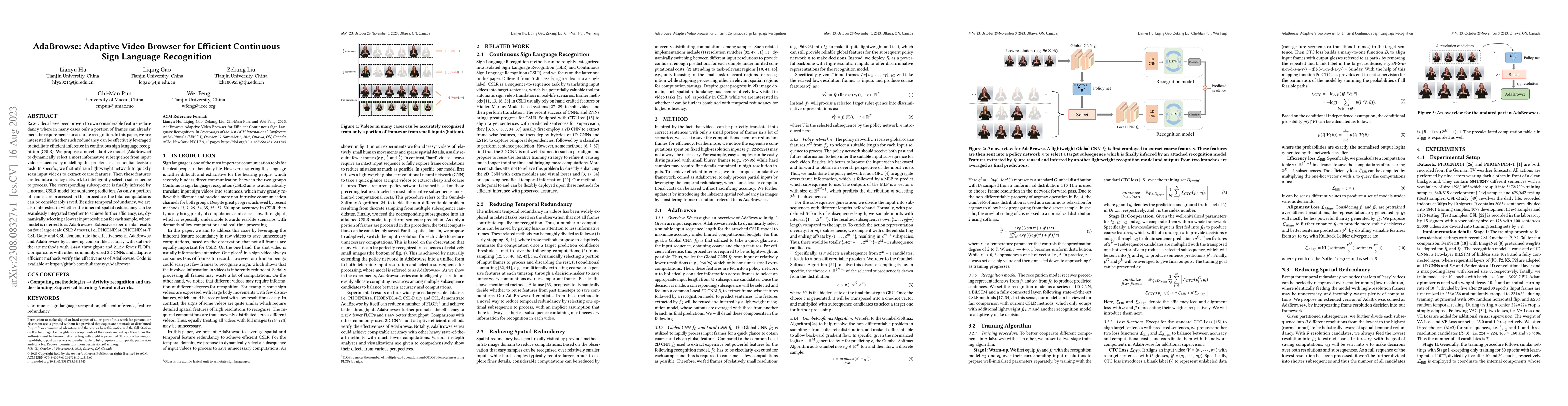 Thumbnail for AdaBrowse: Adaptive Video Browser for Efficient Continuous Sign Language
  Recognition