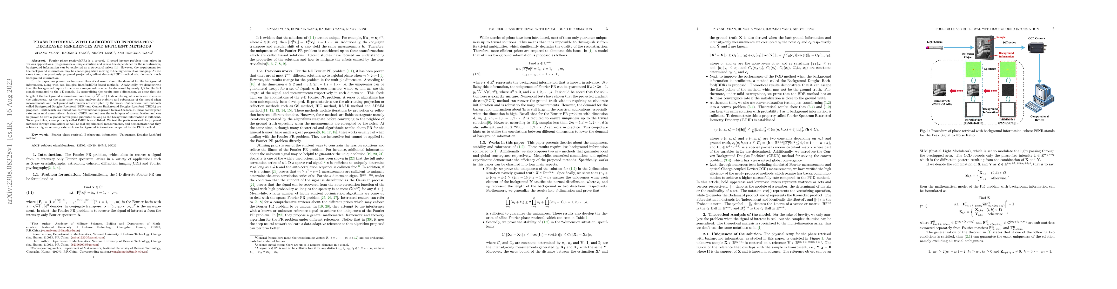 Thumbnail for Phase Retrieval with Background Information: Decreased References and
  Efficient Methods