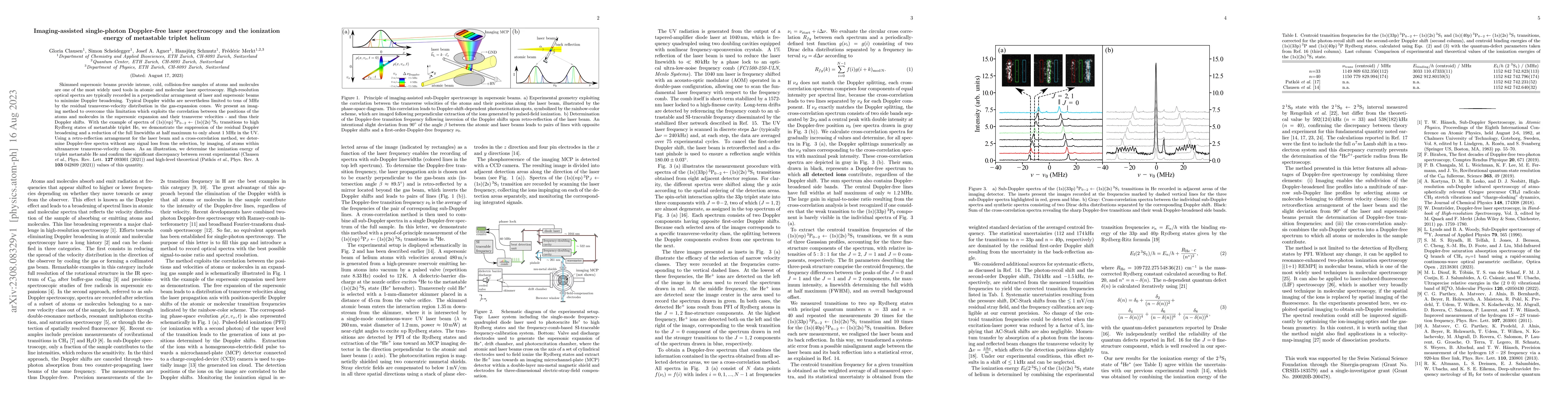 Thumbnail for Imaging-assisted single-photon Doppler-free laser spectroscopy and the
  ionization energy of metastable triplet helium