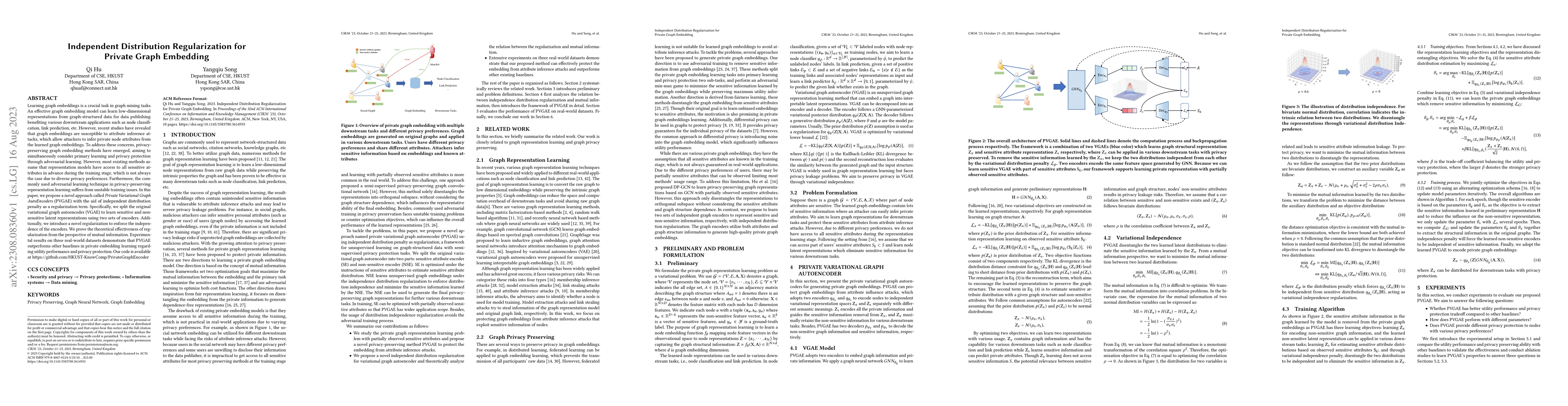 Thumbnail for Independent Distribution Regularization for Private Graph Embedding