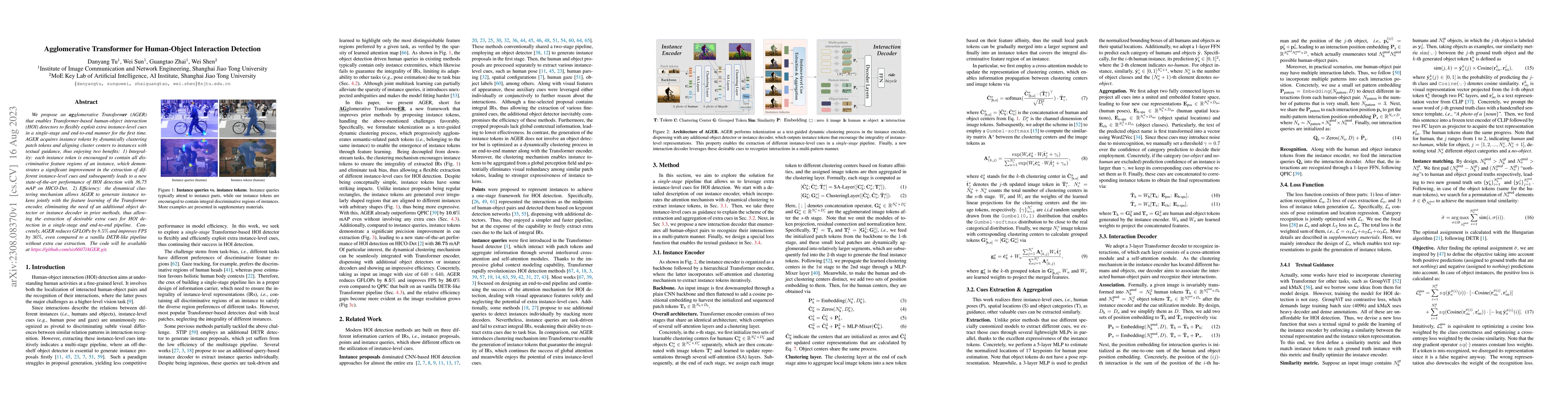 Thumbnail for Agglomerative Transformer for Human-Object Interaction Detection