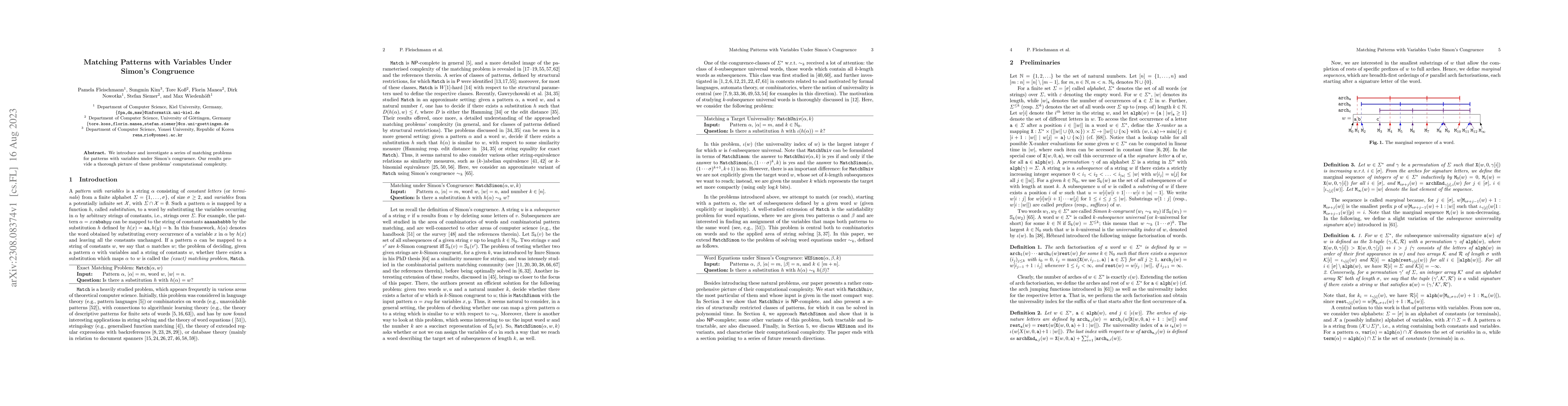 Thumbnail for Matching Patterns with Variables Under Simon's Congruence
