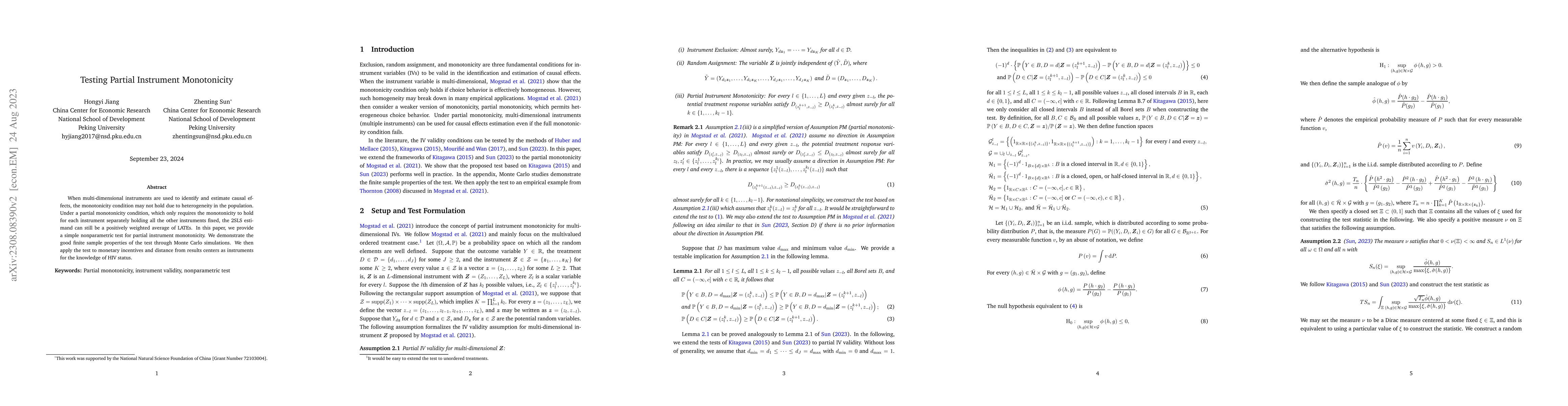 Thumbnail for Testing Partial Instrument Monotonicity
