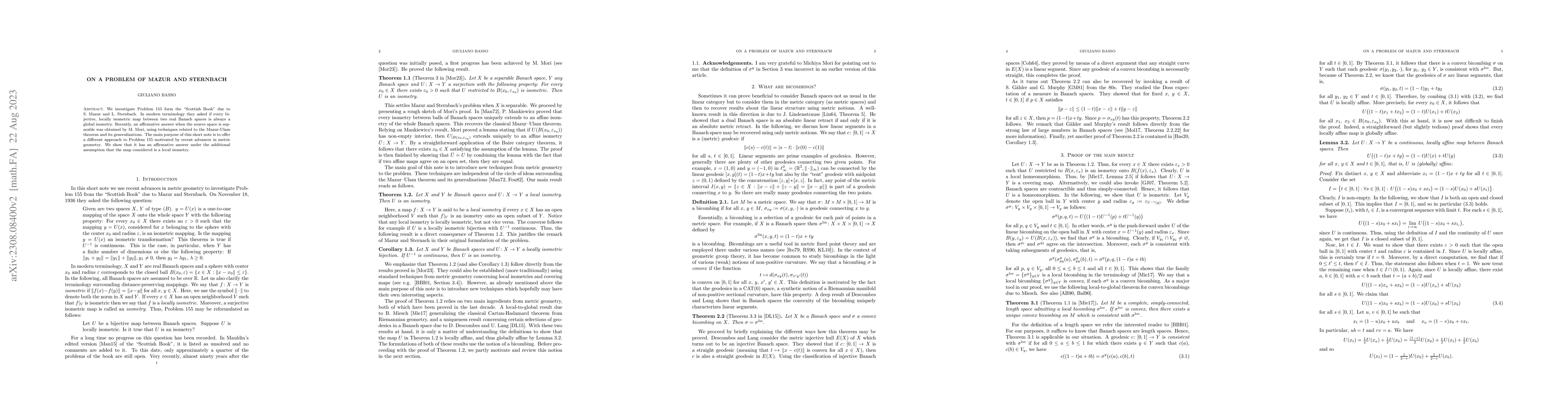 Thumbnail for On a problem of Mazur and Sternbach