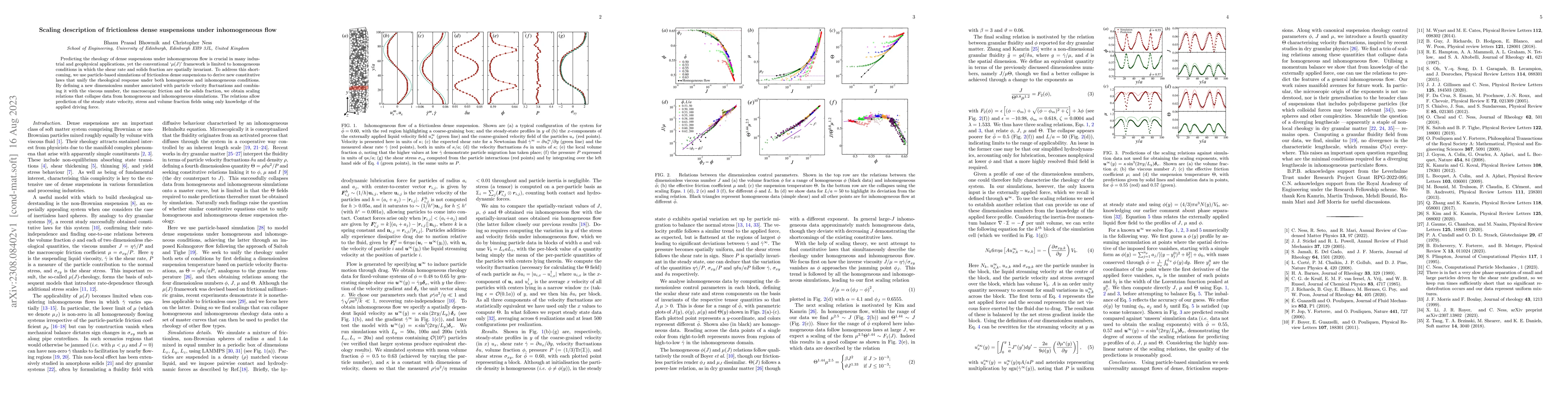 Thumbnail for Scaling description of frictionless dense suspensions under
  inhomogeneous flow