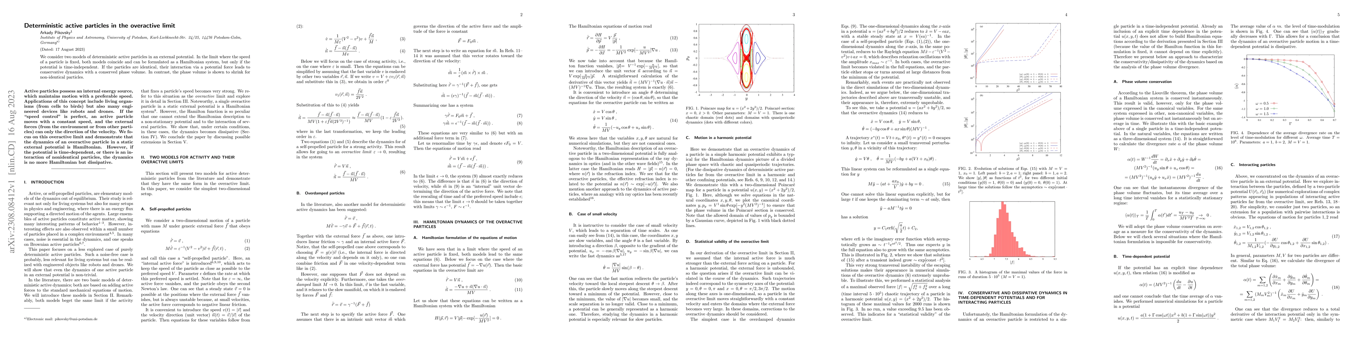 Thumbnail for Deterministic active particles in the overactive limit