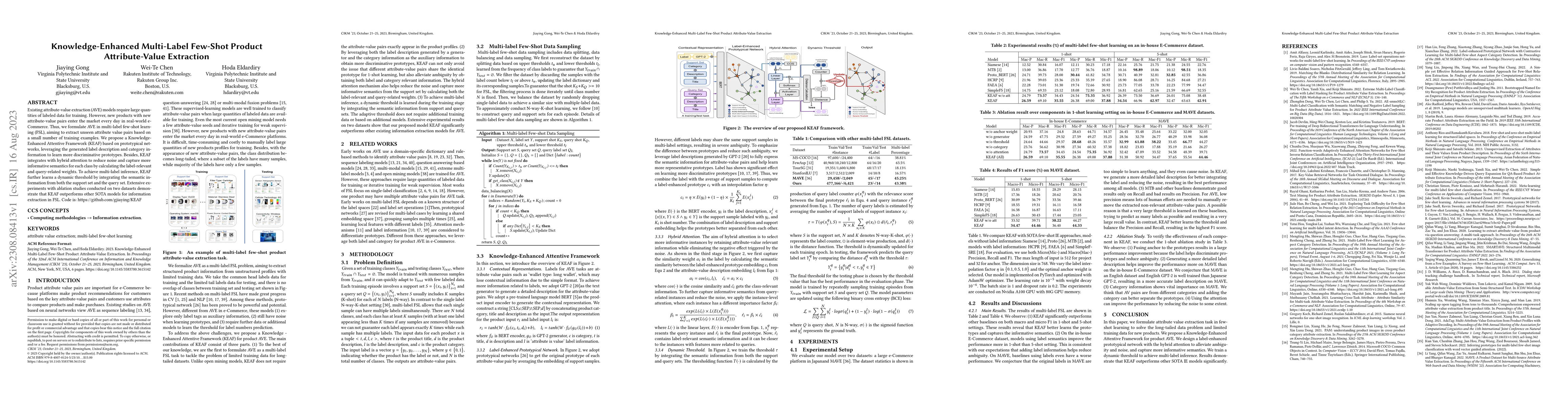 Thumbnail for Knowledge-Enhanced Multi-Label Few-Shot Product Attribute-Value
  Extraction