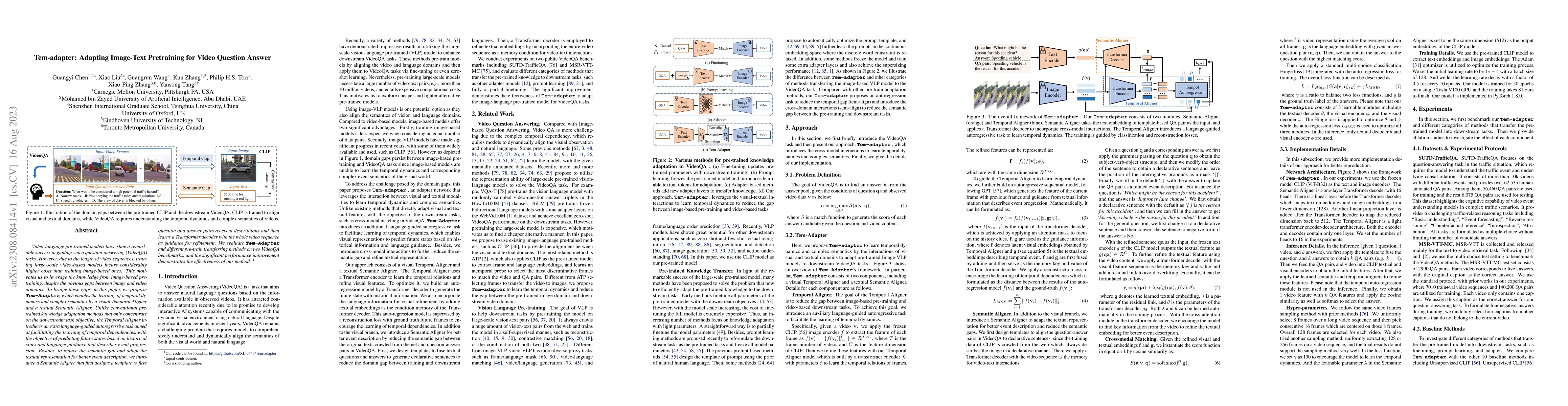 Thumbnail for Tem-adapter: Adapting Image-Text Pretraining for Video Question Answer