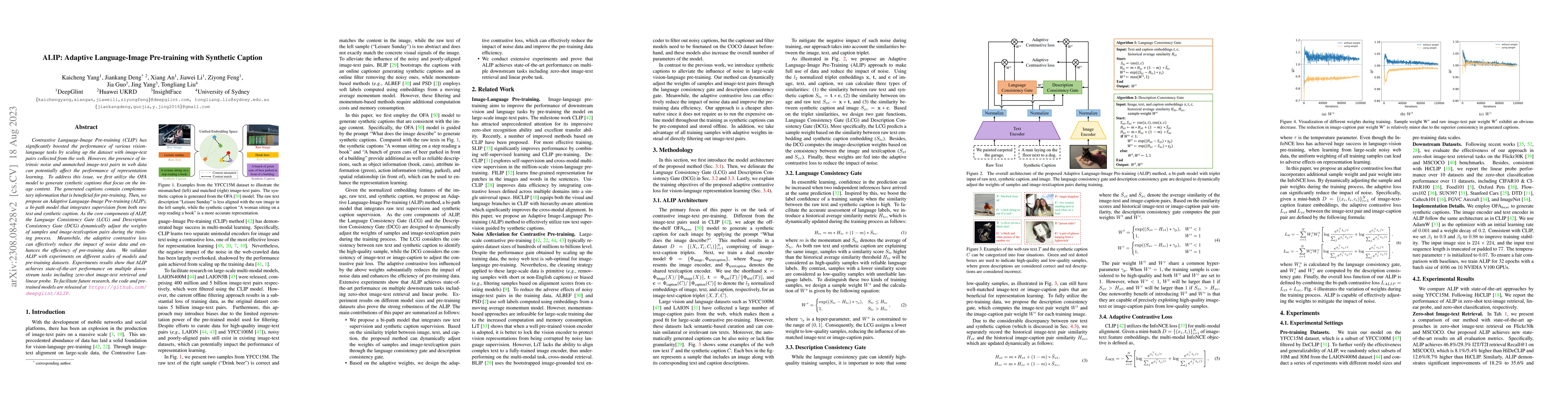 Thumbnail for ALIP: Adaptive Language-Image Pre-training with Synthetic Caption