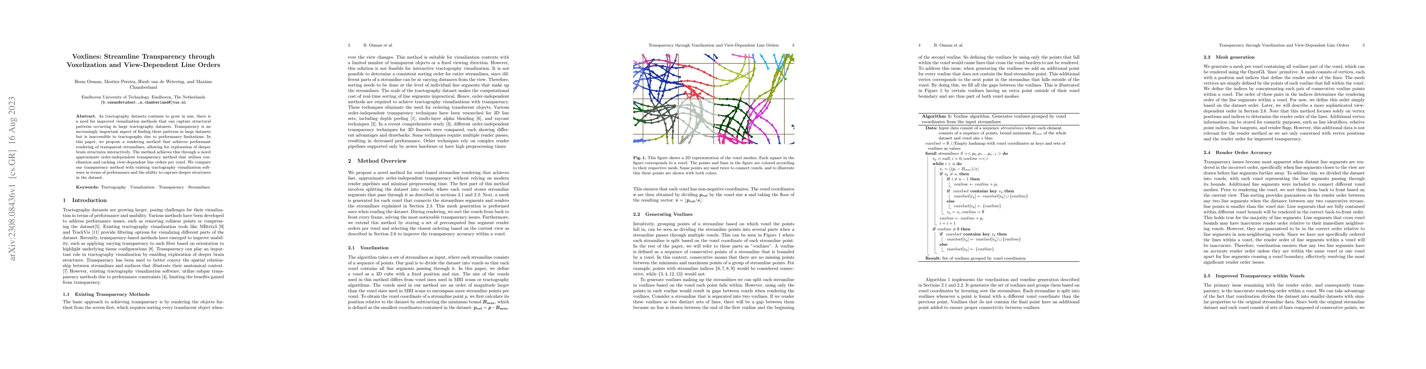 Thumbnail for Voxlines: Streamline Transparency through Voxelization and
  View-Dependent Line Orders