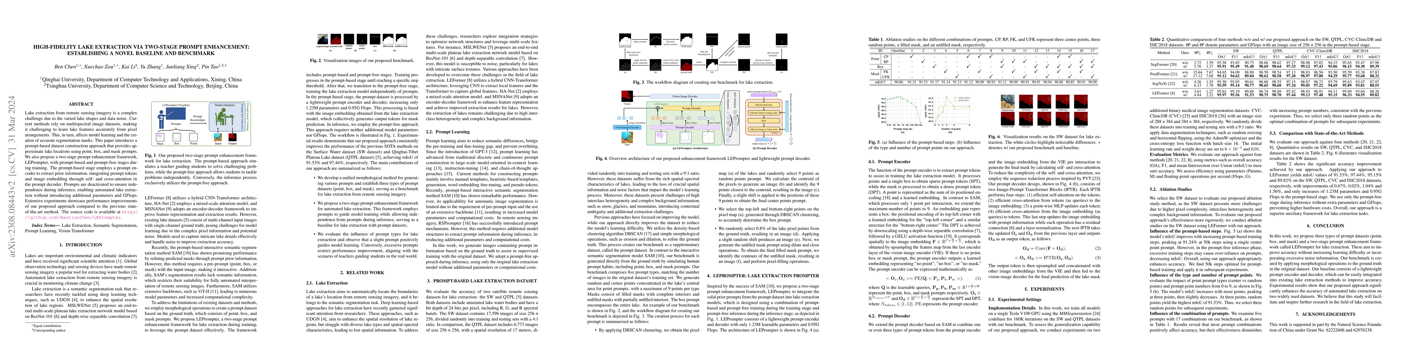Thumbnail for High-Fidelity Lake Extraction via Two-Stage Prompt Enhancement:
  Establishing a Novel Baseline and Benchmark