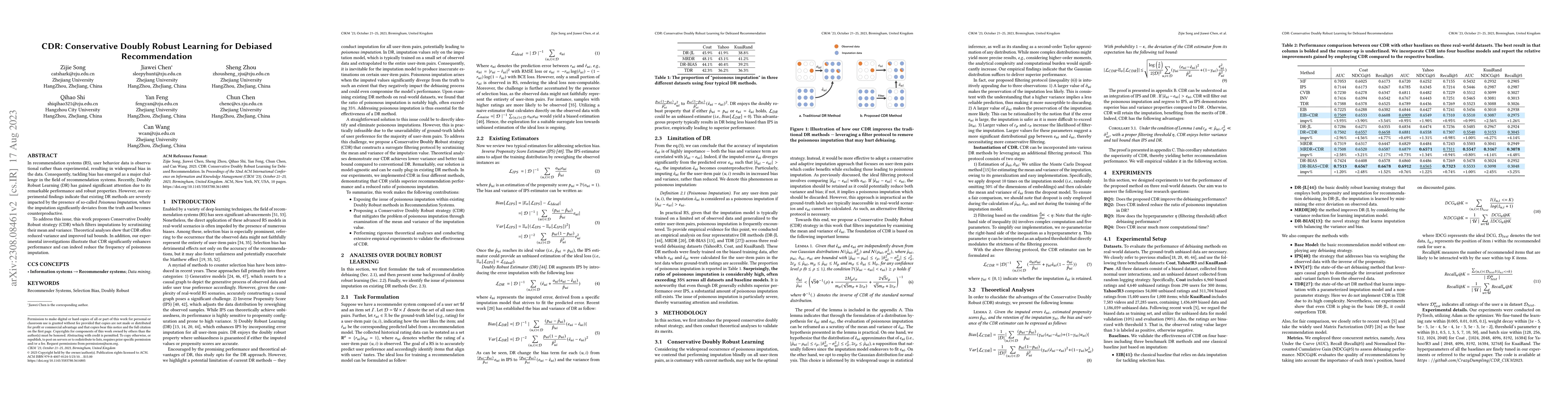 Thumbnail for CDR: Conservative Doubly Robust Learning for Debiased Recommendation