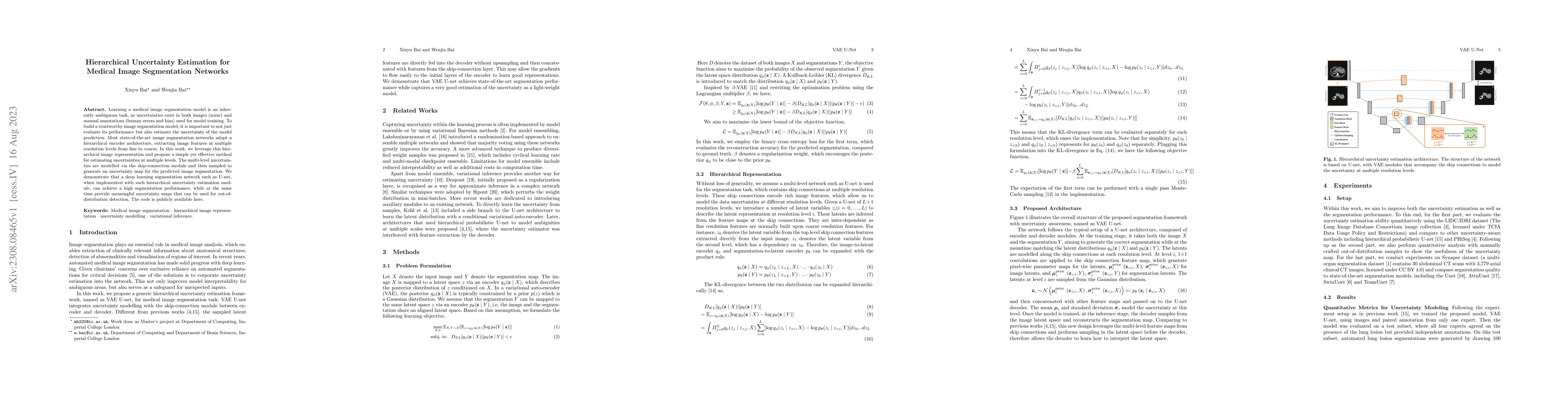 Thumbnail for Hierarchical Uncertainty Estimation for Medical Image Segmentation
  Networks
